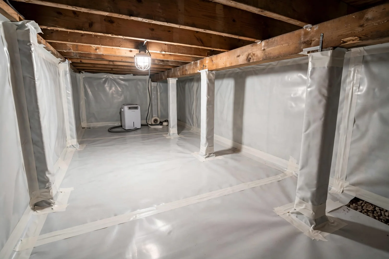 Crawl Space Encapsulation With Vapor Barrier
