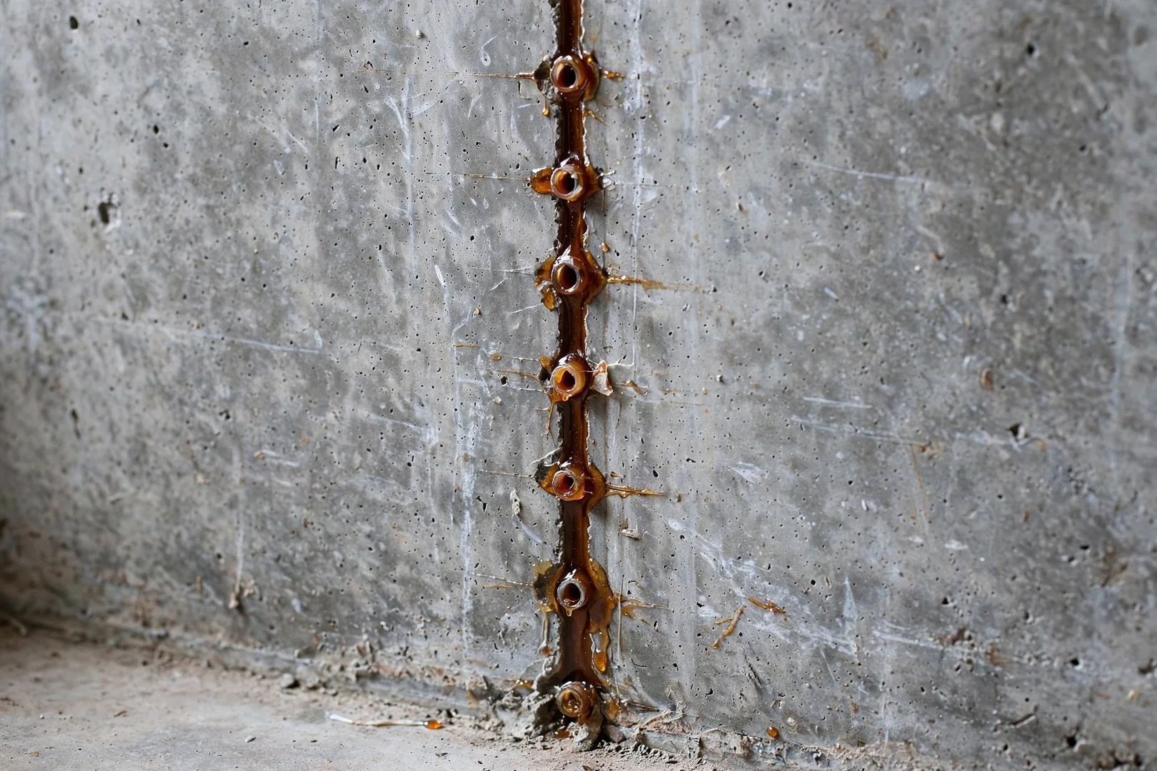 Foundation Wall Crack Injection for Active Seepage