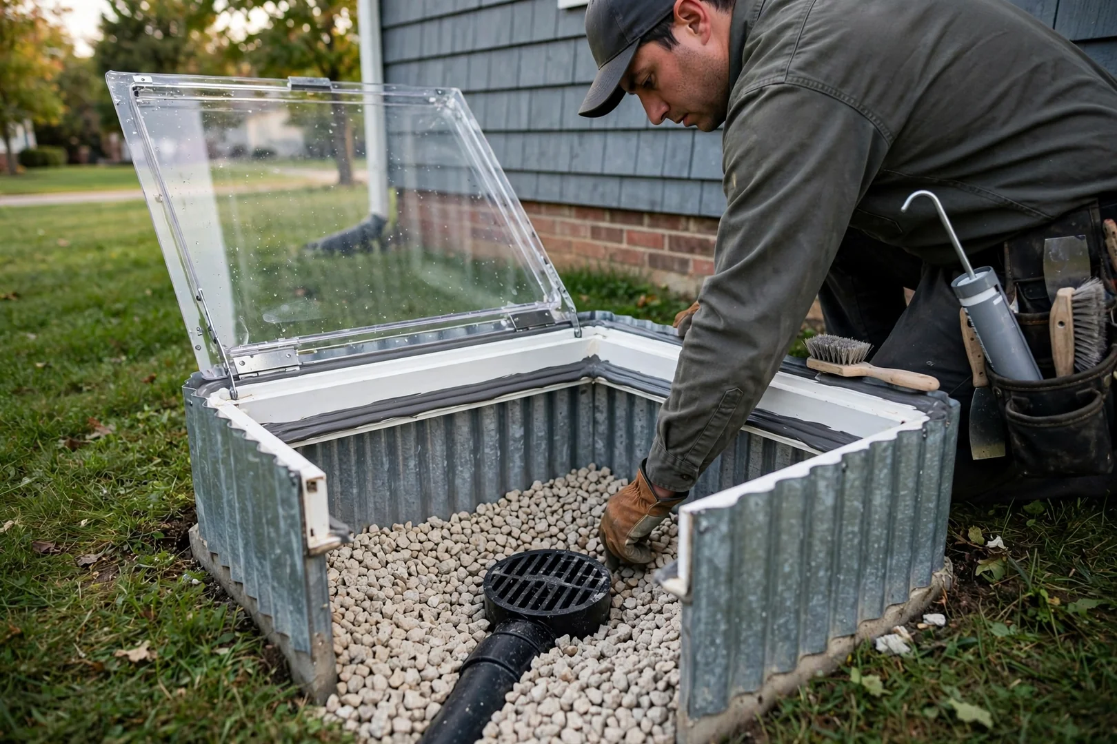 Window Well Drainage and Egress Leak Correction