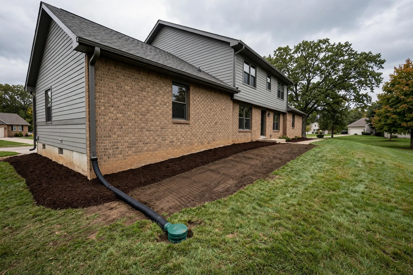 Downspout Extensions and Grading Correction