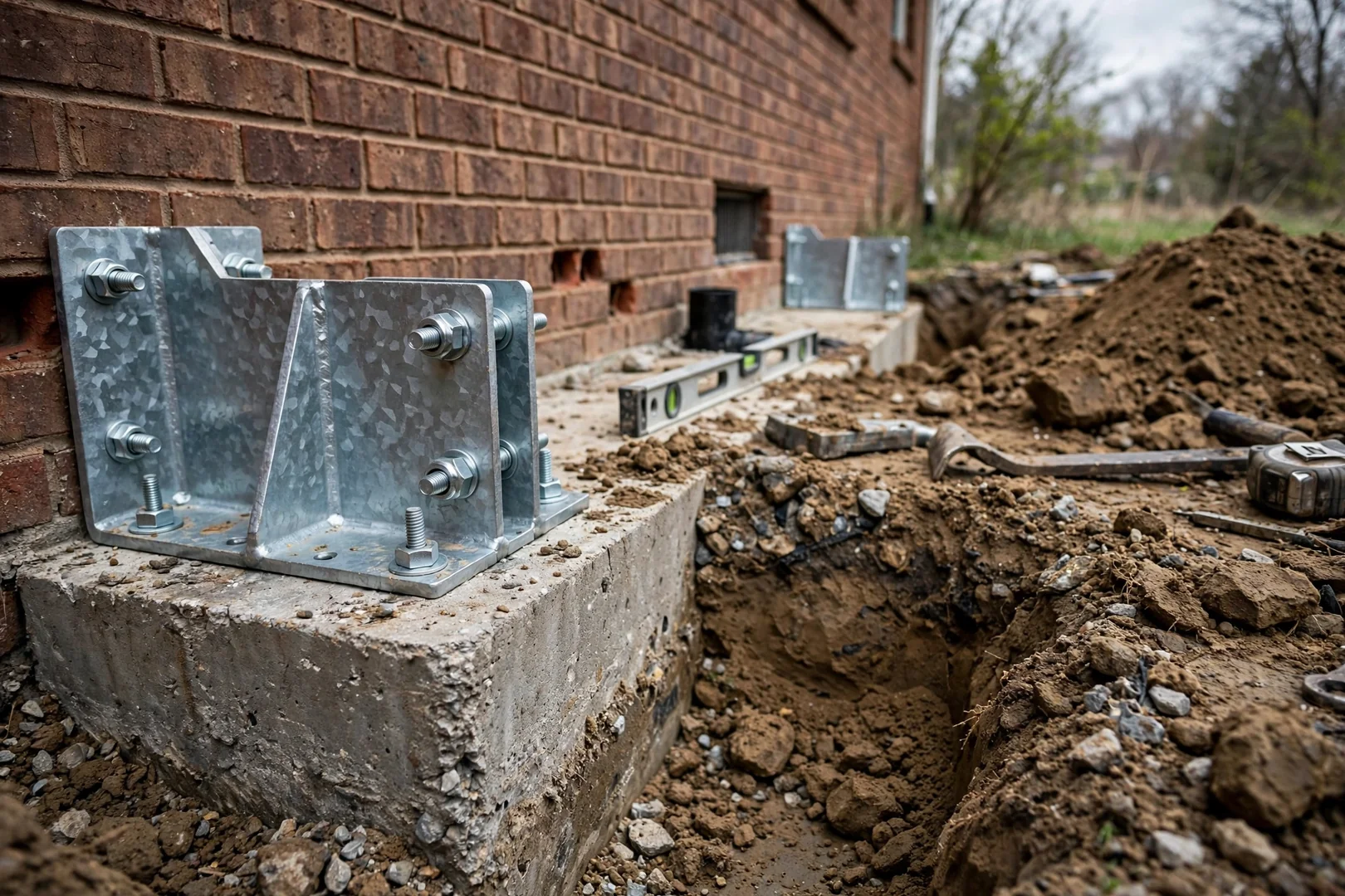 Steel Push Piers Under a Settling Ranch Home Corner